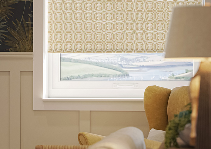 Geometric Tiles, Mediterranean Yellow - Twist&Fit Roller Blind - Image 5
